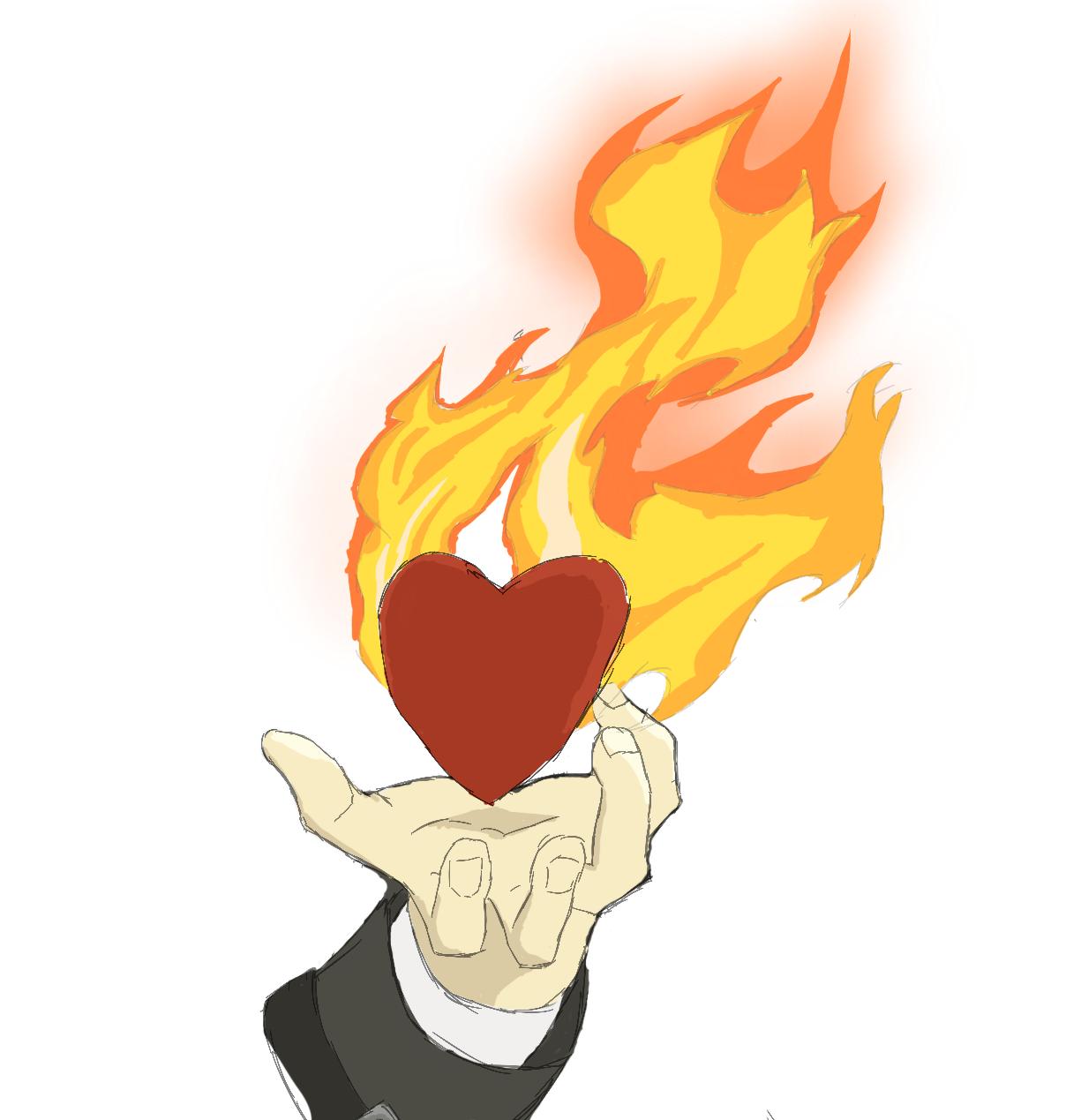 a heart aflame